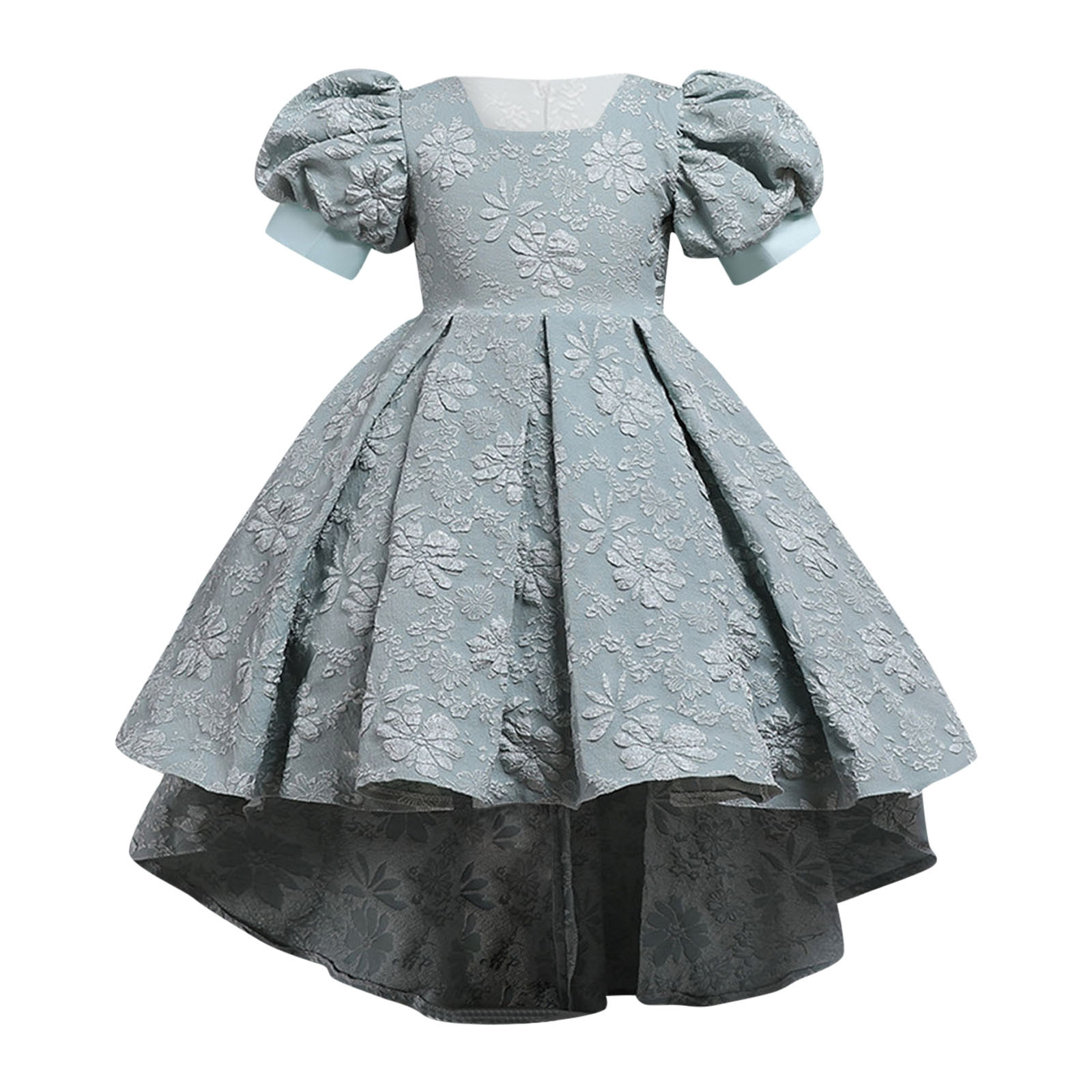 Christmas Night Gowns for Kids Girls Toddler Dress Short Sleeve Princess Flower Wedding Dresses for Children Clothes Fashion for Birthday Holiday Party Gown(5-6 Years,Green)